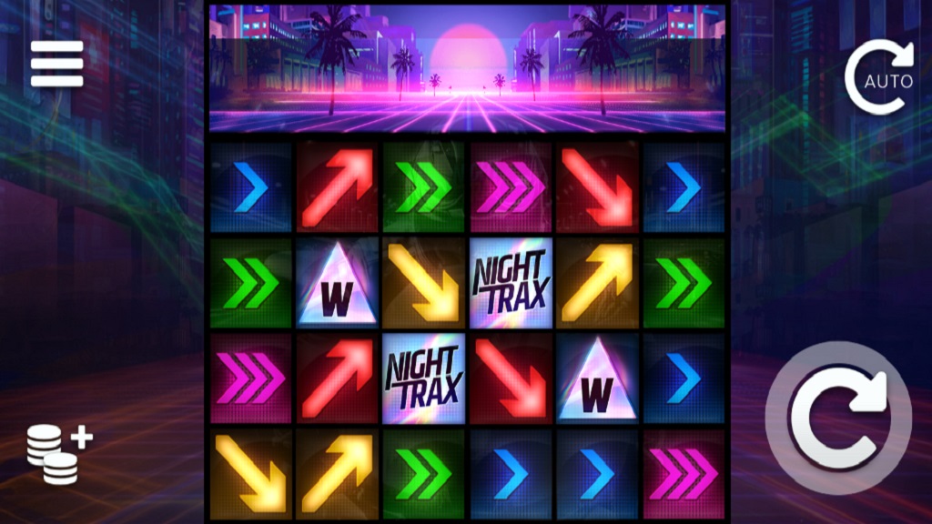 Screenshot of Night Trax slot from Elk Studios