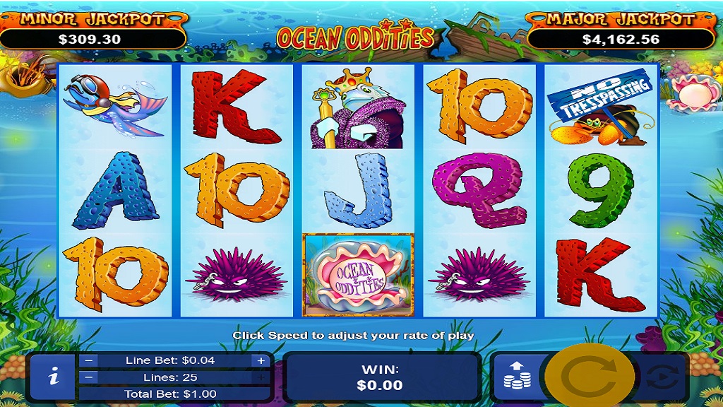 Screenshot of Ocean Oddities slot from Real Time Gaming