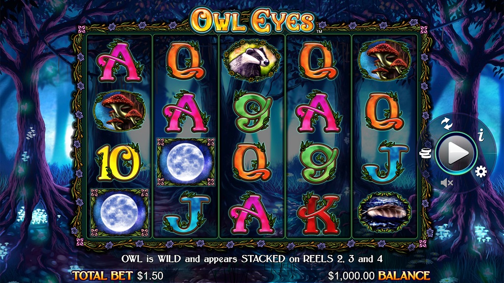 Screenshot of Owl Eyes Nova slot from NextGen Gaming