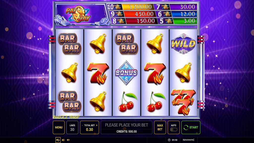 Screenshot of Pay Day slot from Green Tube