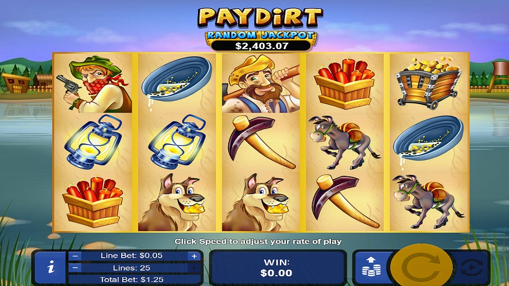 Screenshot of Paydirt slot from Real Time Gaming