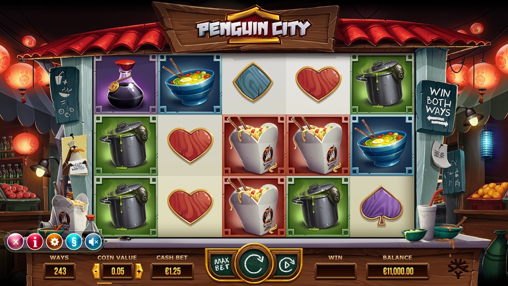 Screenshot of Penguin City slot from Yggdrasil Gaming