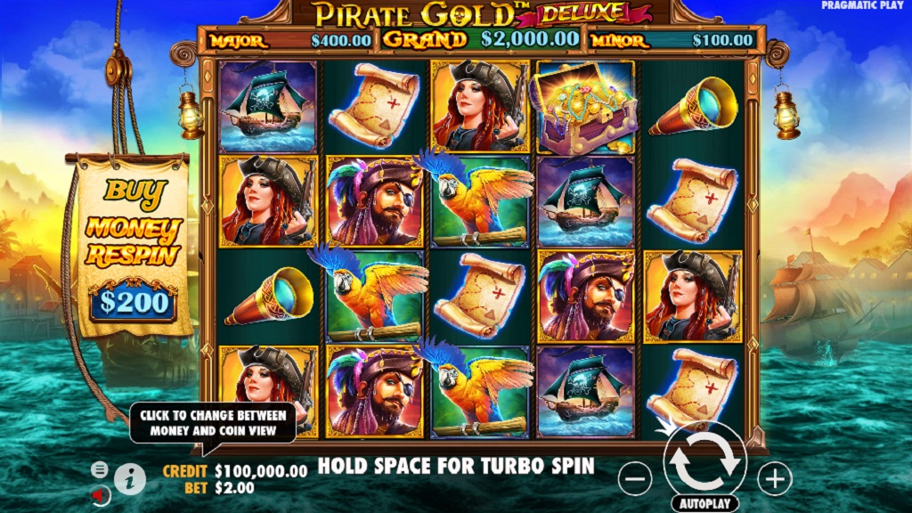 Screenshot of Pirate Gold Deluxe slot from Pragmatic Play