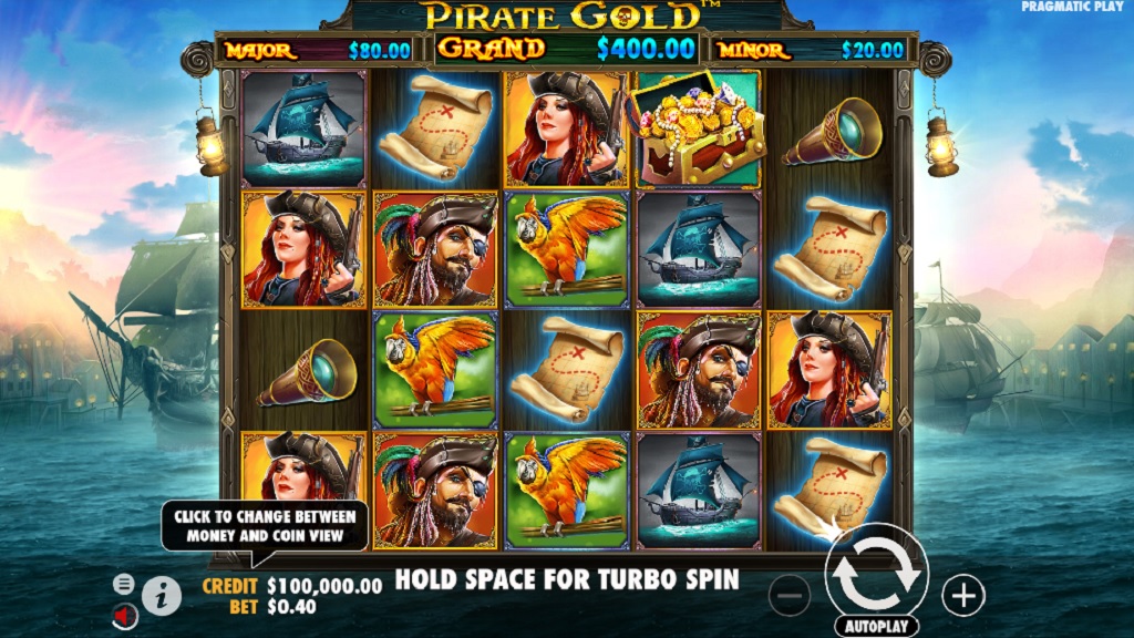 Screenshot of Pirate Gold slot from Pragmatic Play