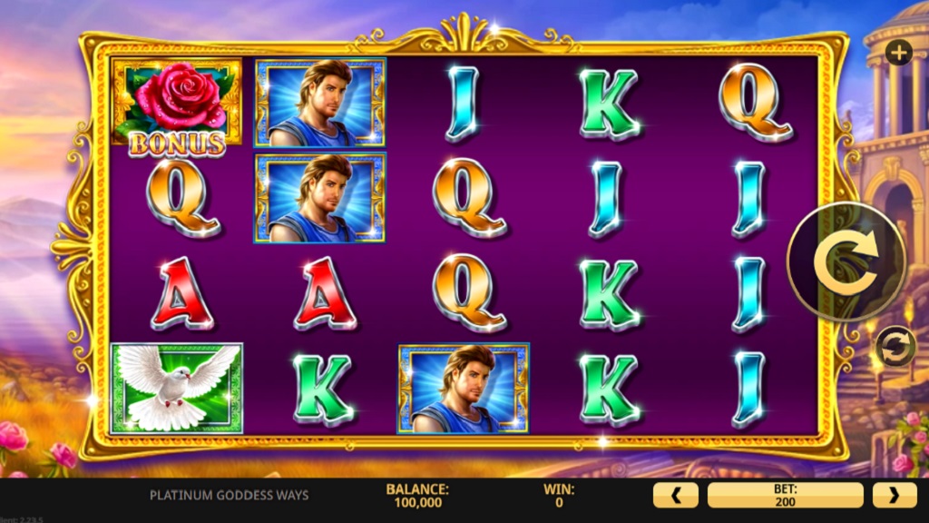 Screenshot of Platinum Goddess Ways slot from High 5