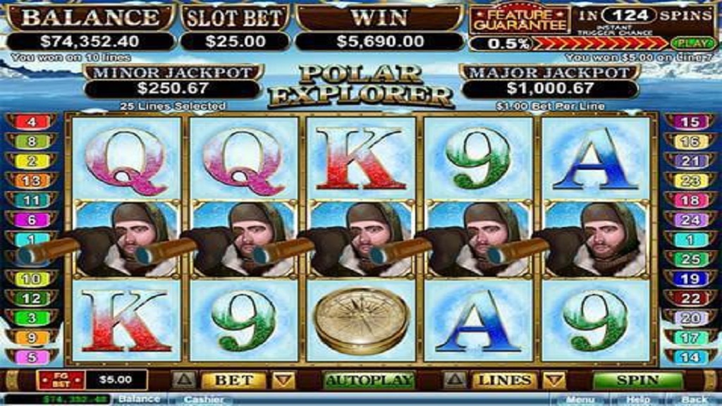 Screenshot of Polar Explorer slot from Real Time Gaming