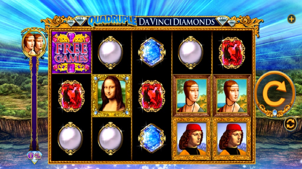 Screenshot of Quadruple Da Vinci Diamonds slot from High 5