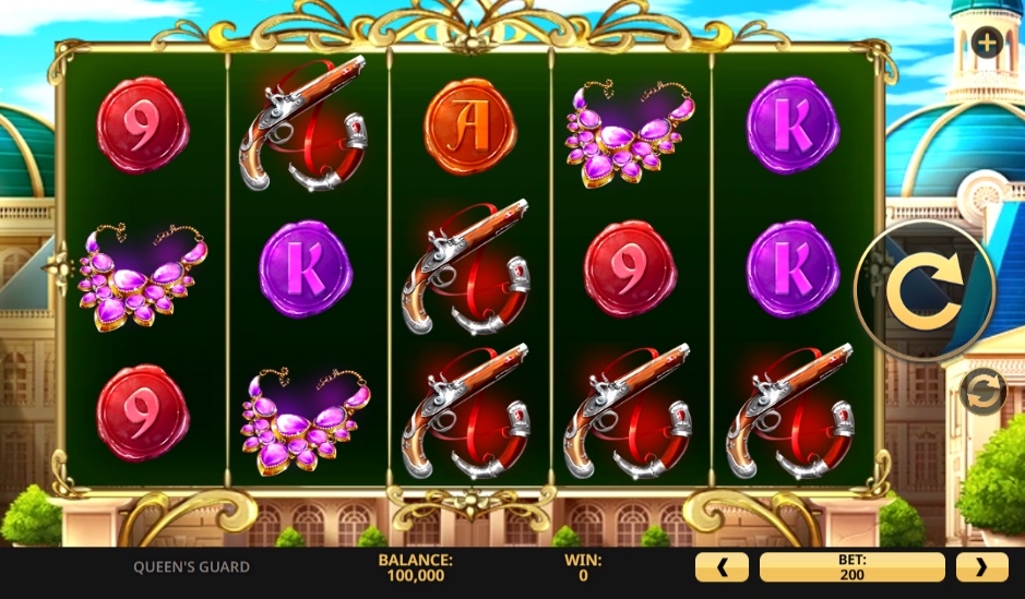 Screenshot of Queens Guard slot from High 5