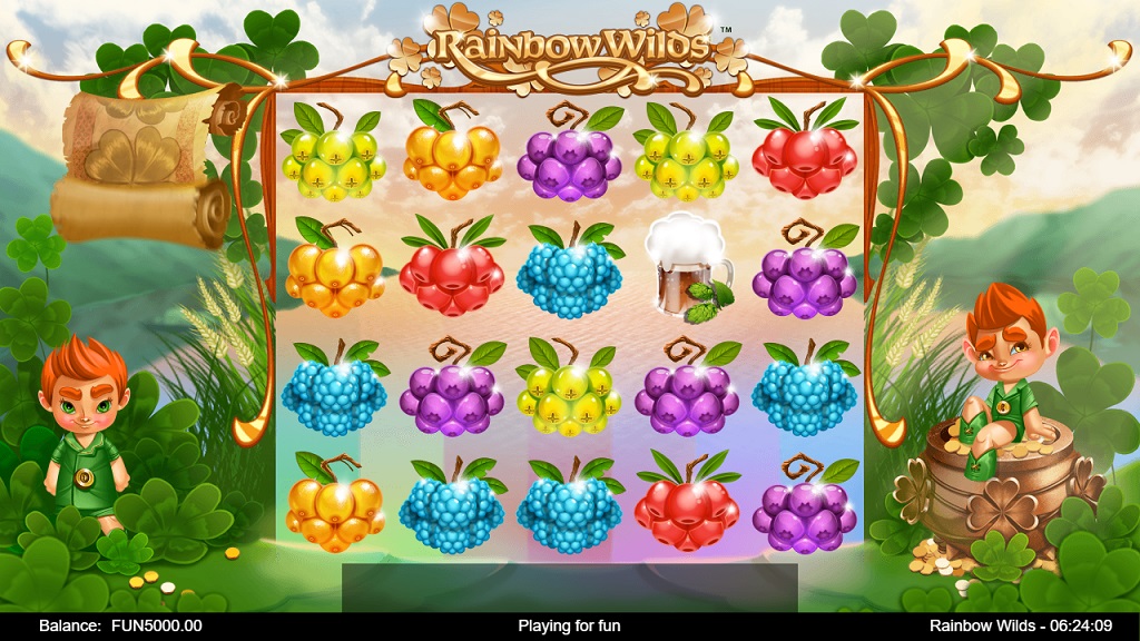 Screenshot of Rainbow Wilds slot from IronDog