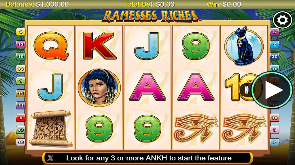 Screenshot of Ramesses Riches slot from NextGen Gaming