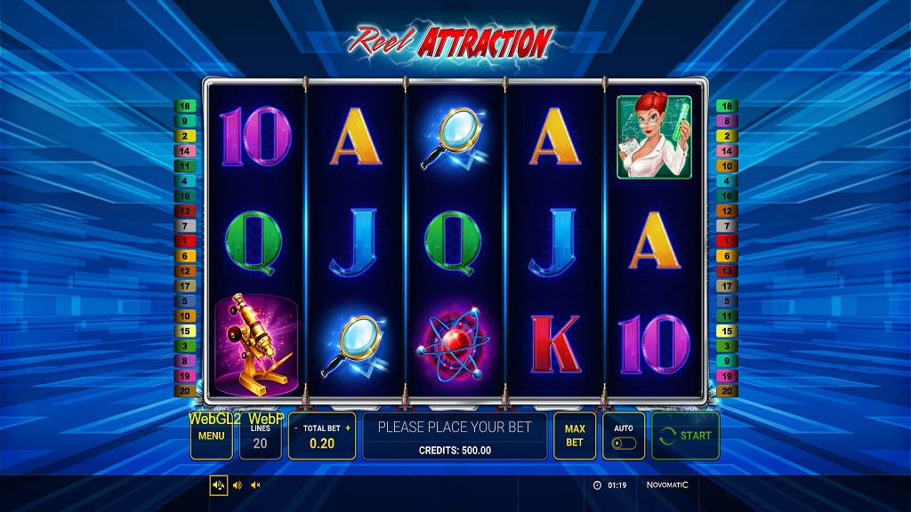 Screenshot of Reel Attraction slot from Green Tube