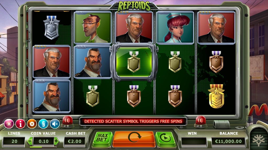 Screenshot of Reptoids slot from Yggdrasil Gaming