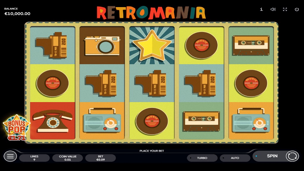 Screenshot of Retromania slot from Endorphina