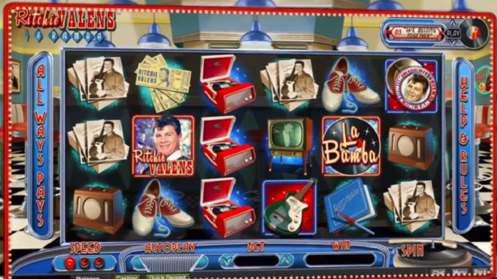 Screenshot of Ritchie Valens slot from Real Time Gaming