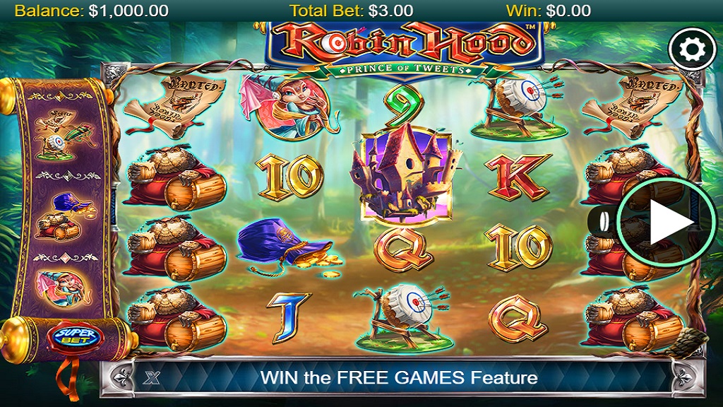 Screenshot of Robin Hood Prince of Tweets slot from NextGen Gaming