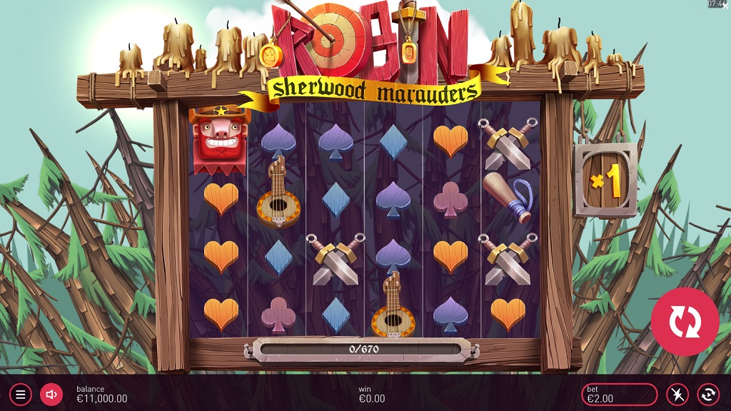 Screenshot of Robin Sherwood Marauders slot from Yggdrasil Gaming