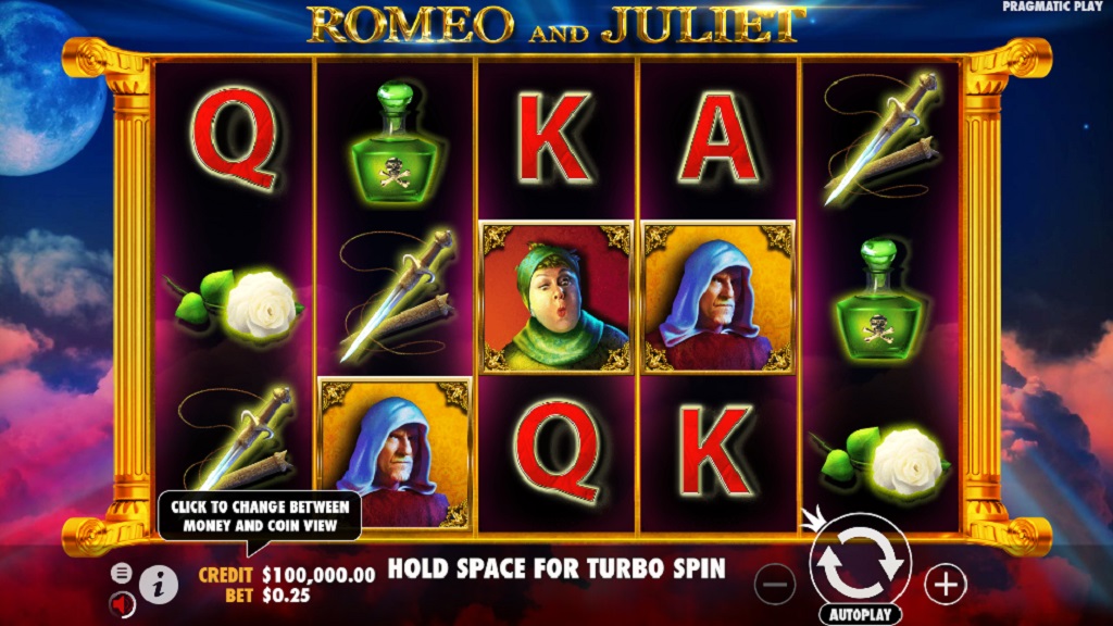 Screenshot of Romeo and Juliet slot from Pragmatic Play