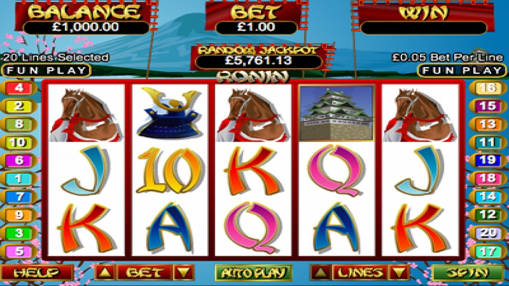 Screenshot of Ronin slot from Real Time Gaming