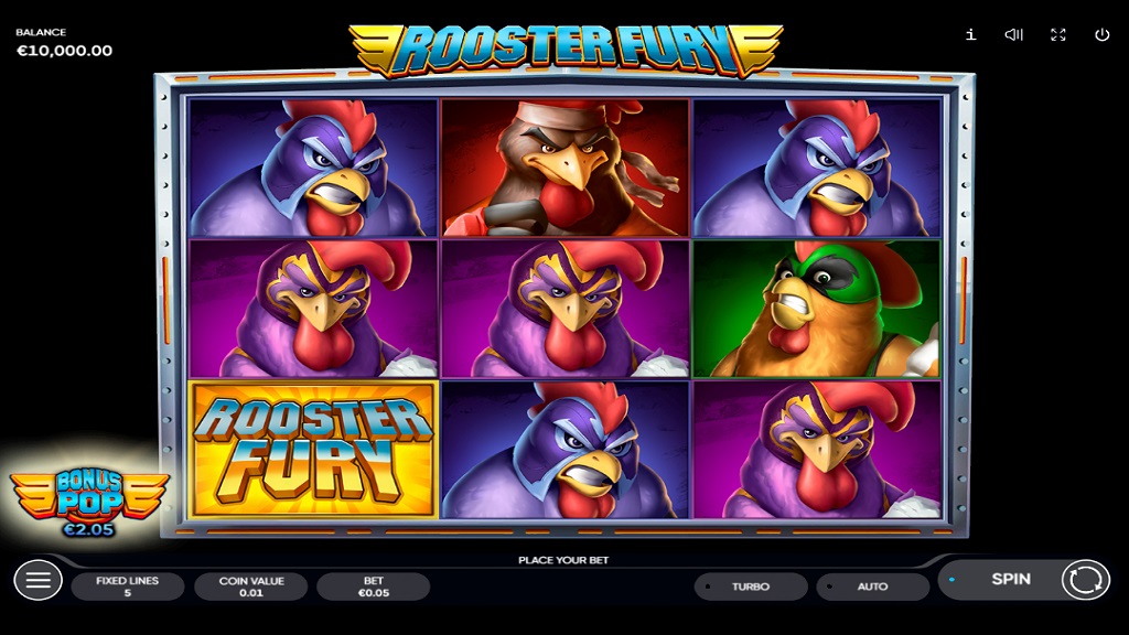 Screenshot of Rooster Fury slot from Endorphina