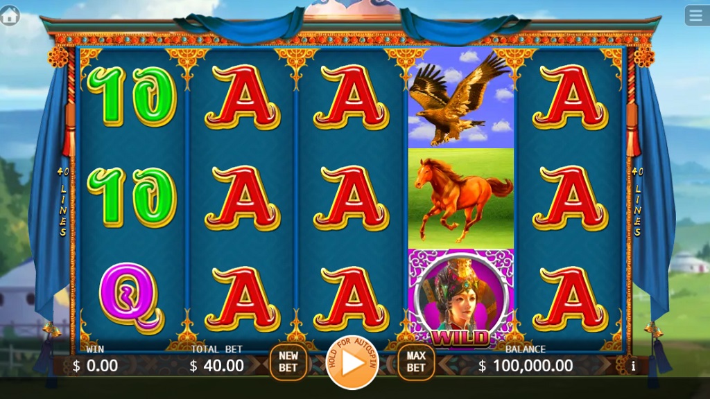 Screenshot of Rouran Khaganate slot from Ka Gaming