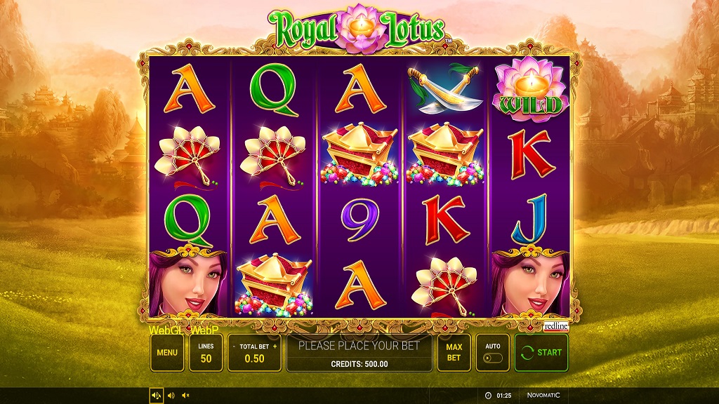 Screenshot of Royal Lotus slot from Green Tube