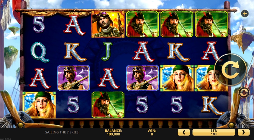 Screenshot of Sailing the 7 Skies slot from High 5