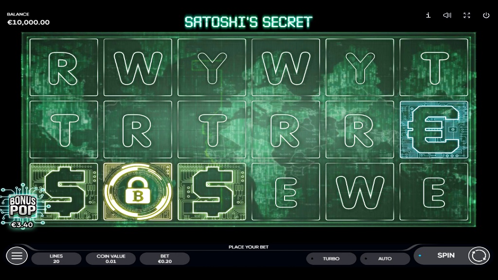 Screenshot of Satoshi’s Secret slot from Endorphina