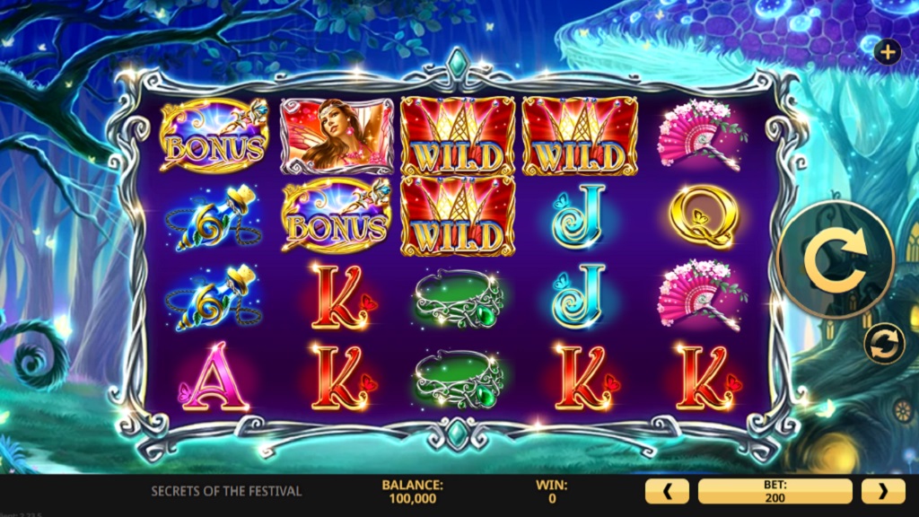 Screenshot of Secrets of the Festival slot from High 5