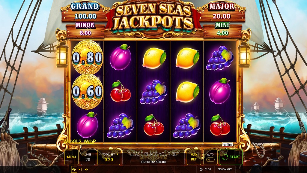 Screenshot of Seven Seas Jackpots slot from Green Tube