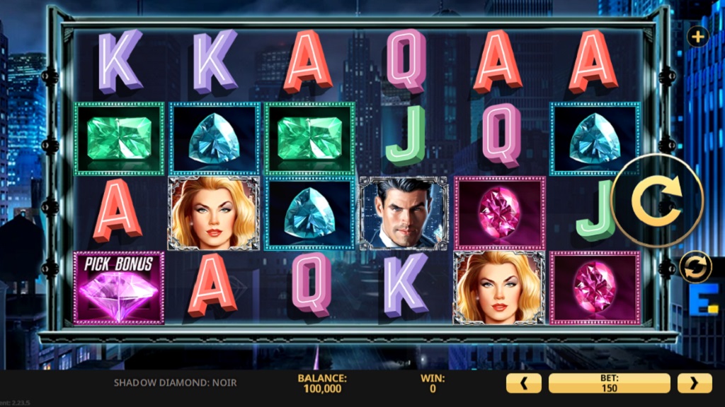 Screenshot of Shadow Diamond Noir slot from High 5