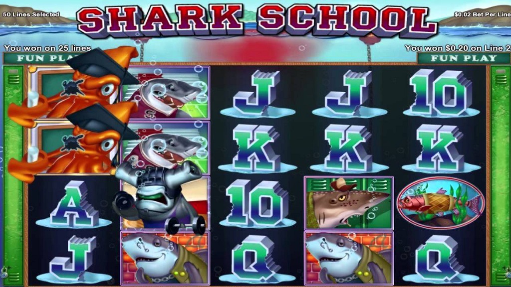 Screenshot of Shark School slot from Real Time Gaming