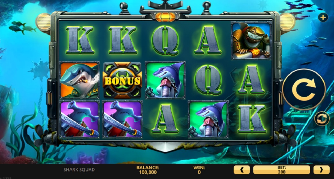 Screenshot of Shark Squad slot from High 5