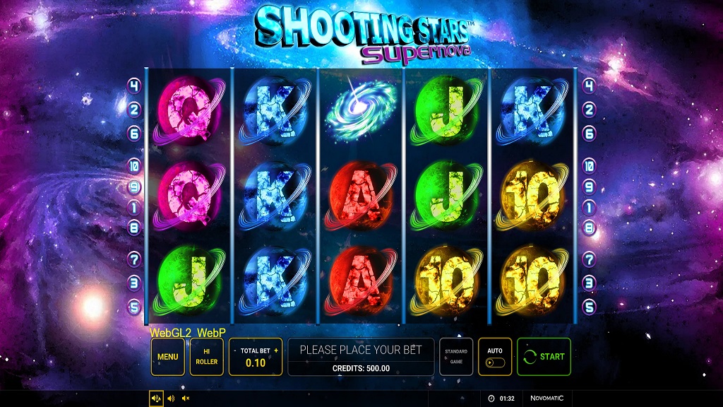 Screenshot of Shooting Stars Supernova slot from Green Tube