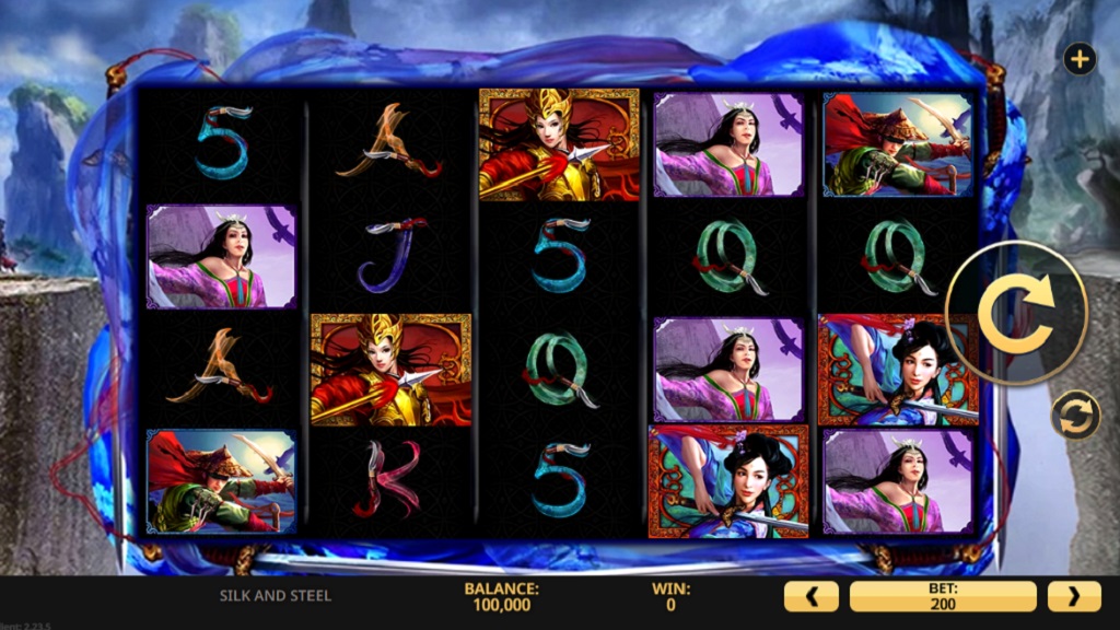 Screenshot of Silk and Steel slot from High 5