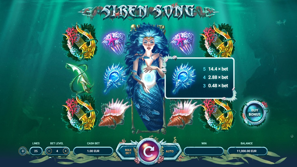 Screenshot of Siren Song slot from Yggdrasil Gaming