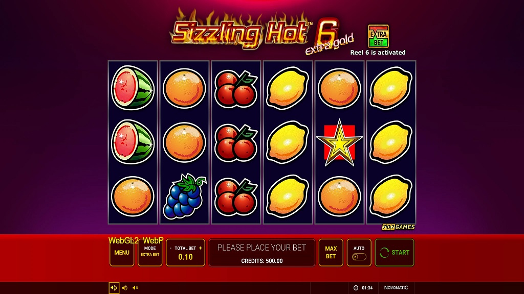 Screenshot of Sizzling Hot 6 Extra Gold slot from Green Tube