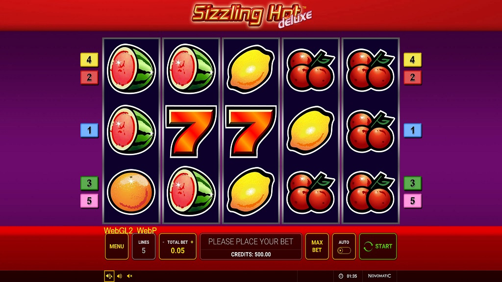 Screenshot of Sizzling Hot Deluxe slot from Green Tube