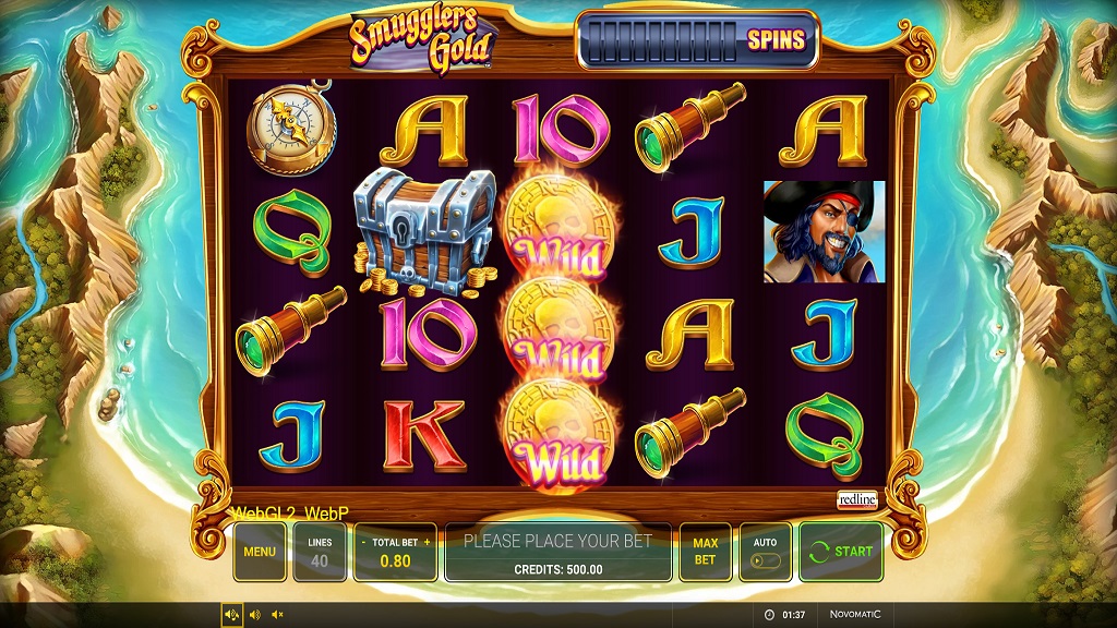 Screenshot of Smugglers Gold slot from Green Tube