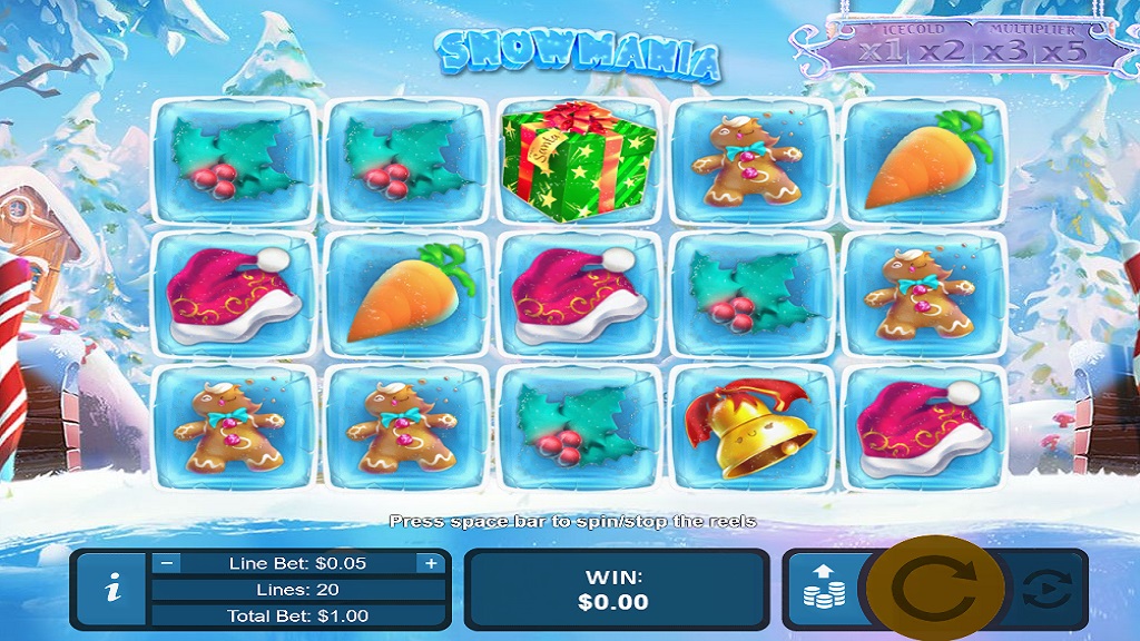 Screenshot of Snowmania slot from Real Time Gaming