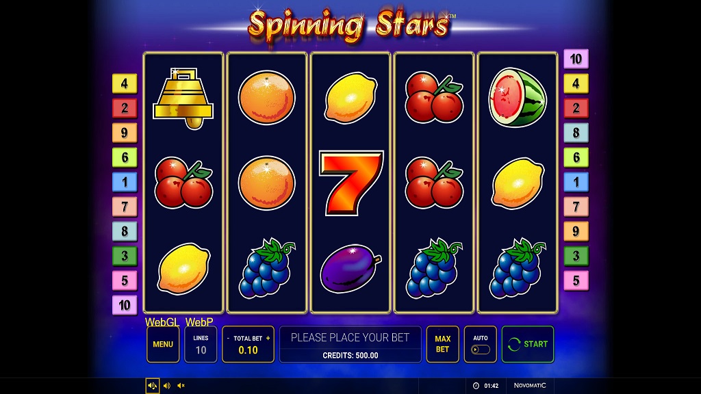 Screenshot of Spinning Stars slot from Green Tube