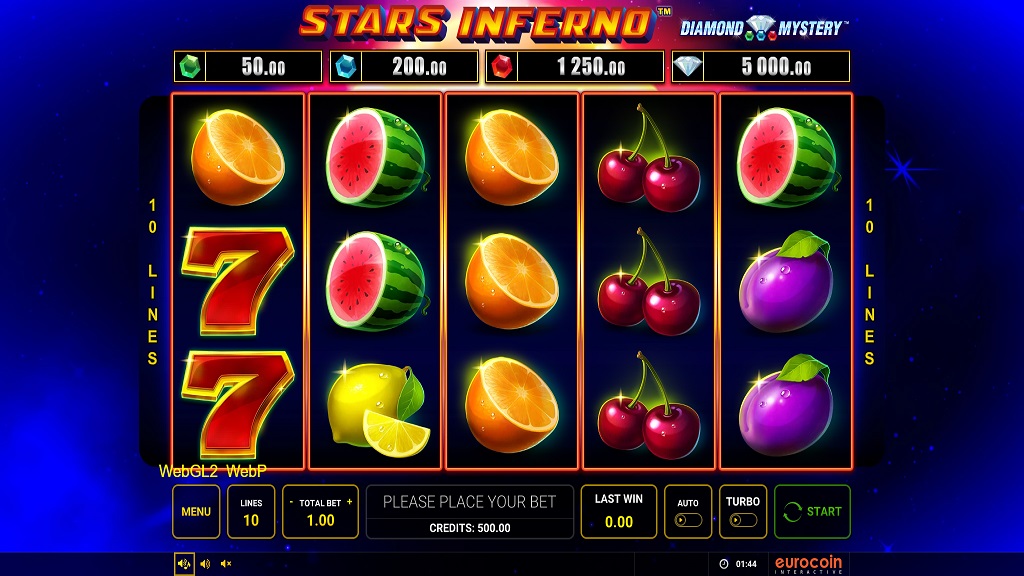 Screenshot of Stars Inferno slot from Green Tube