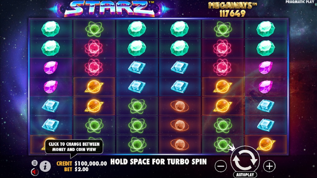 Screenshot of Starz Megaways slot from Pragmatic Play