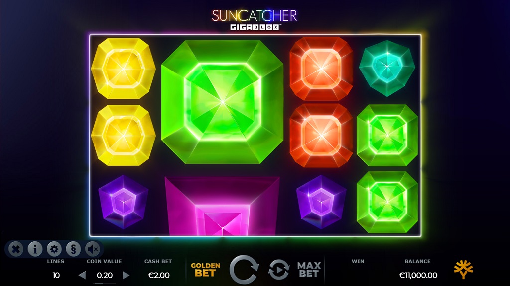 Screenshot of Suncatcher GigaBlox slot from Yggdrasil Gaming