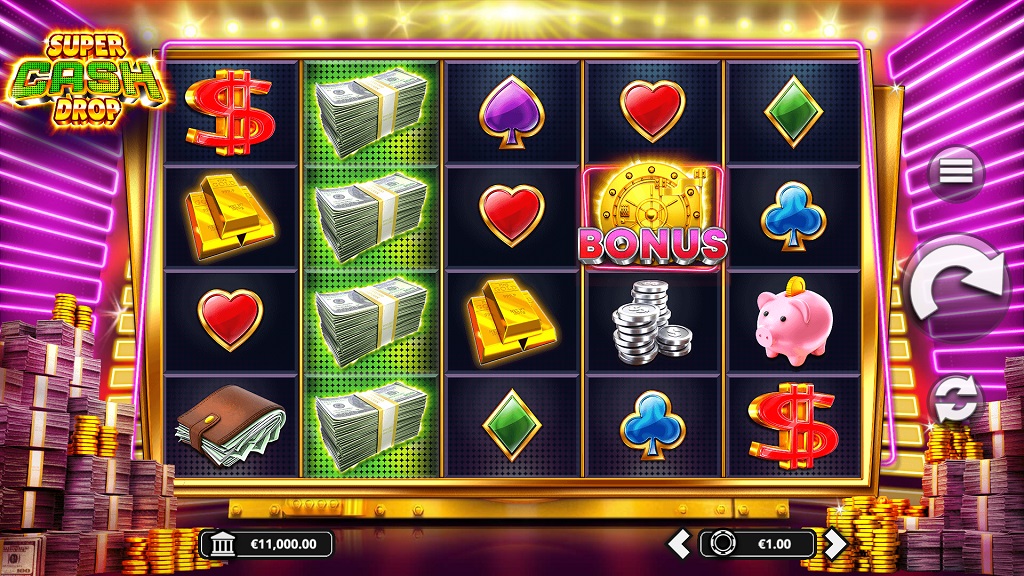 Screenshot of Super Cash Drop slot from Yggdrasil Gaming