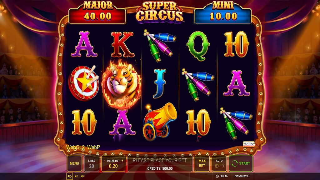 Screenshot of Super Circus slot from Green Tube