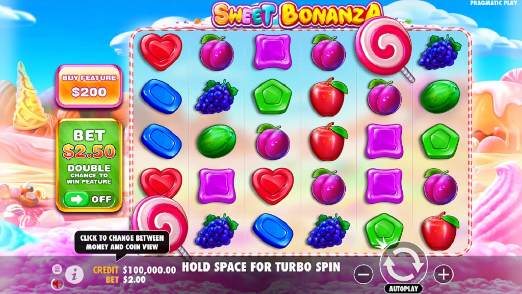 Screenshot of Sweet Bonanza slot from Pragmatic Play
