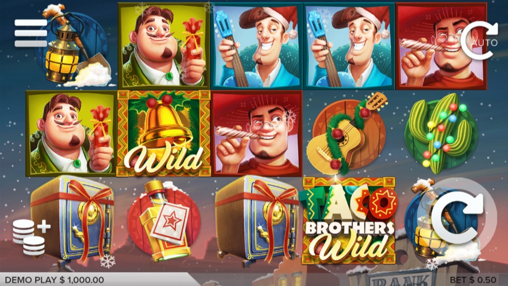 Screenshot of Taco Brothers Saving Christmas slot from Elk Studios