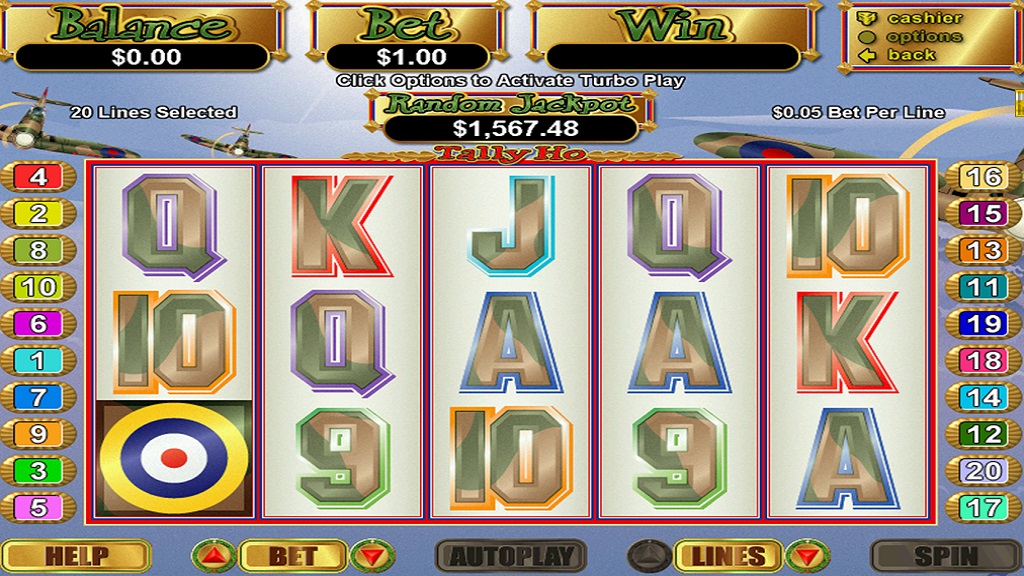 Screenshot of Tally Ho slot from Real Time Gaming