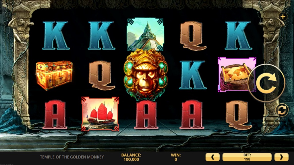 Screenshot of Temple of the Golden Monkey slot from High 5