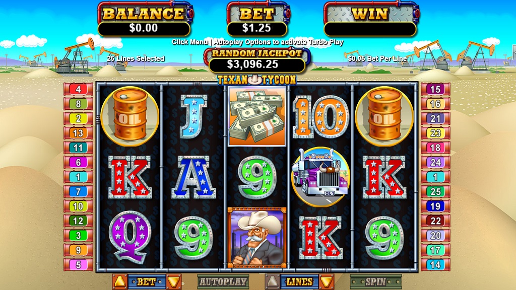 Screenshot of Texan Tycoon slot from Real Time Gaming
